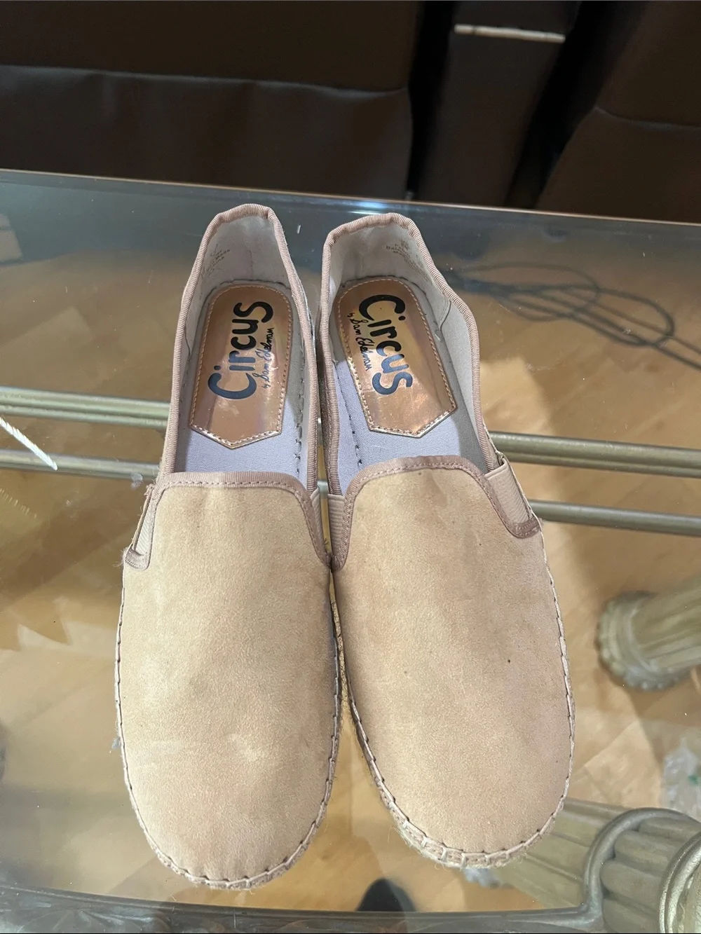 Circus by Sam Edelman Beige Suede Slip-On Loafers